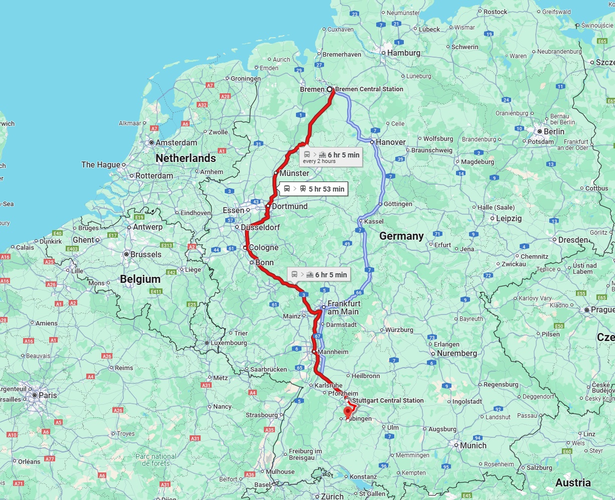 Anreise von Bremen Zu Reutlingen Über 