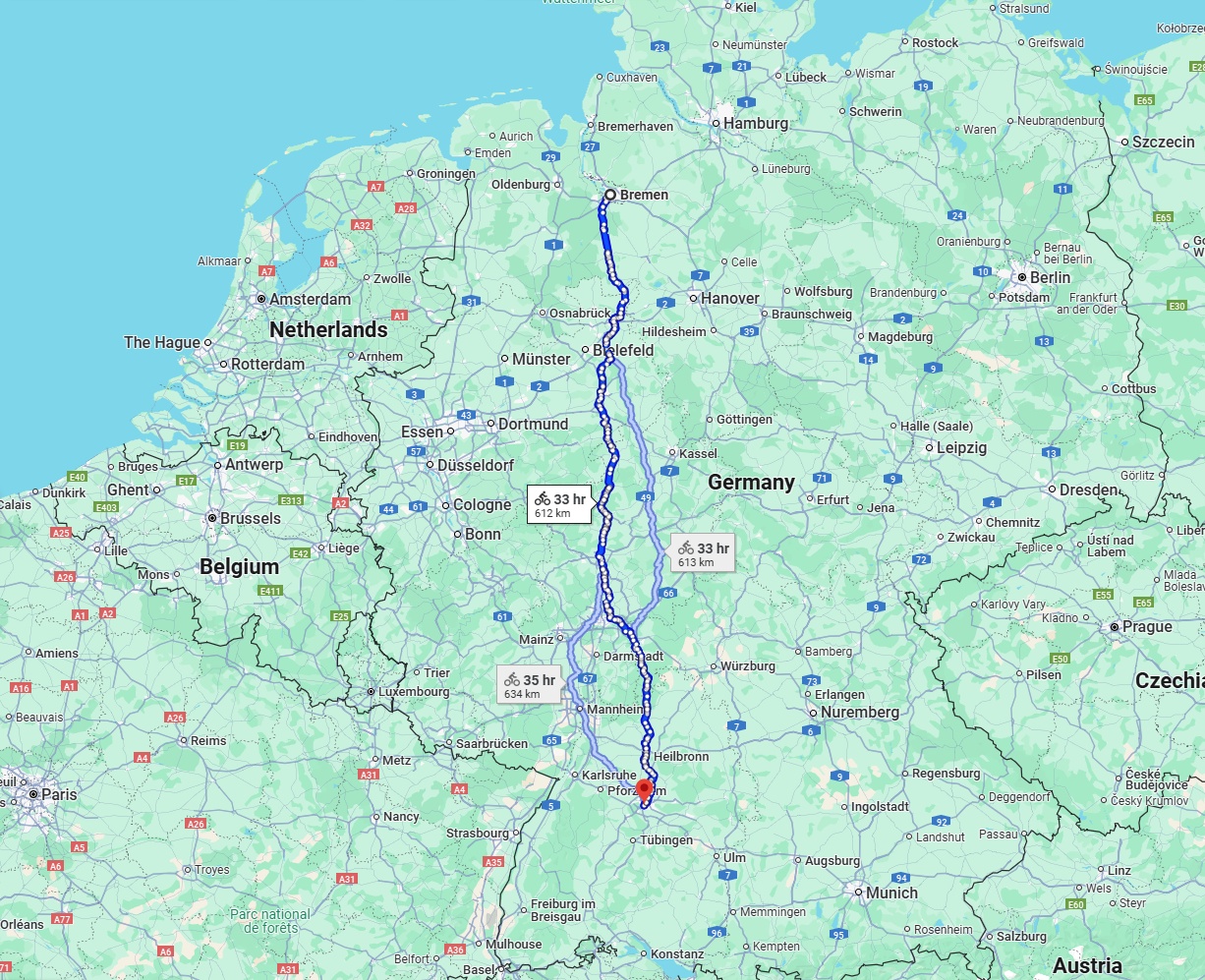 Anreise von Bremen Zu Stuttgart Über 