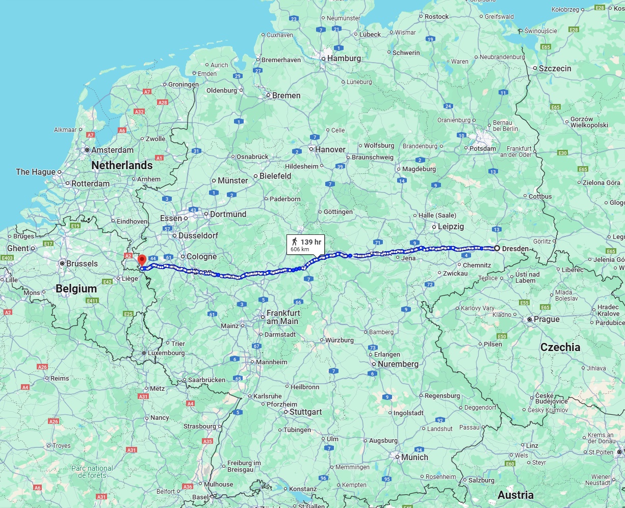 Anreise von Dresden Zu Aachen Über 
