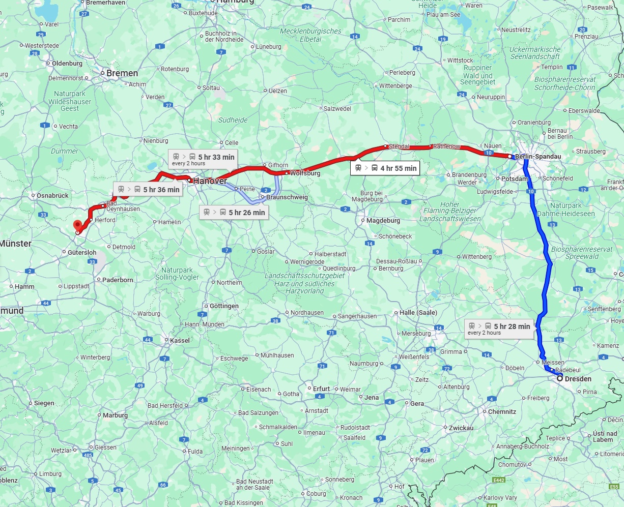 Anreise von Dresden Zu Bielefeld Über 