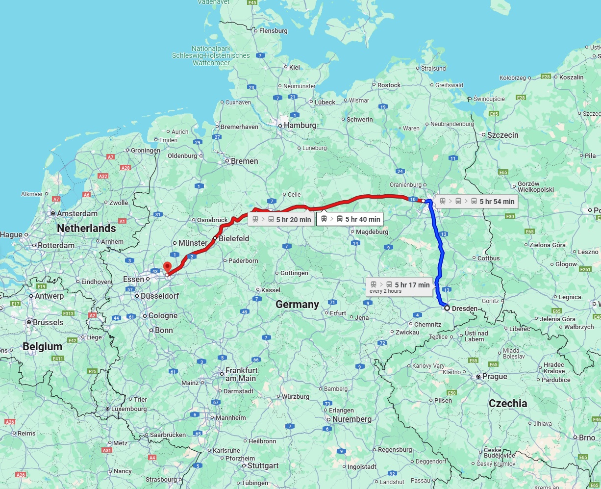 Anreise von Dresden Zu Dortmund Über 