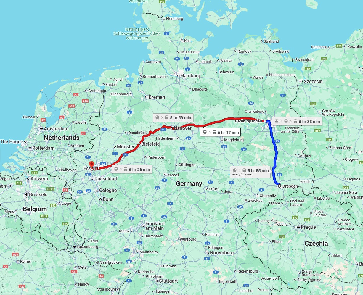 Anreise von Dresden Zu Duisburg Über 