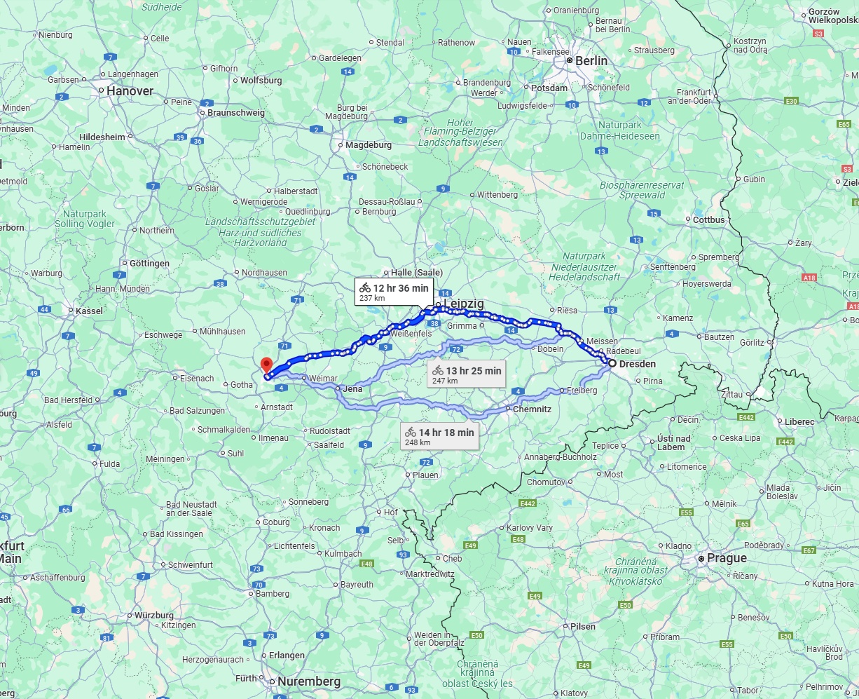 Anreise von Dresden Zu Erfurt Über 