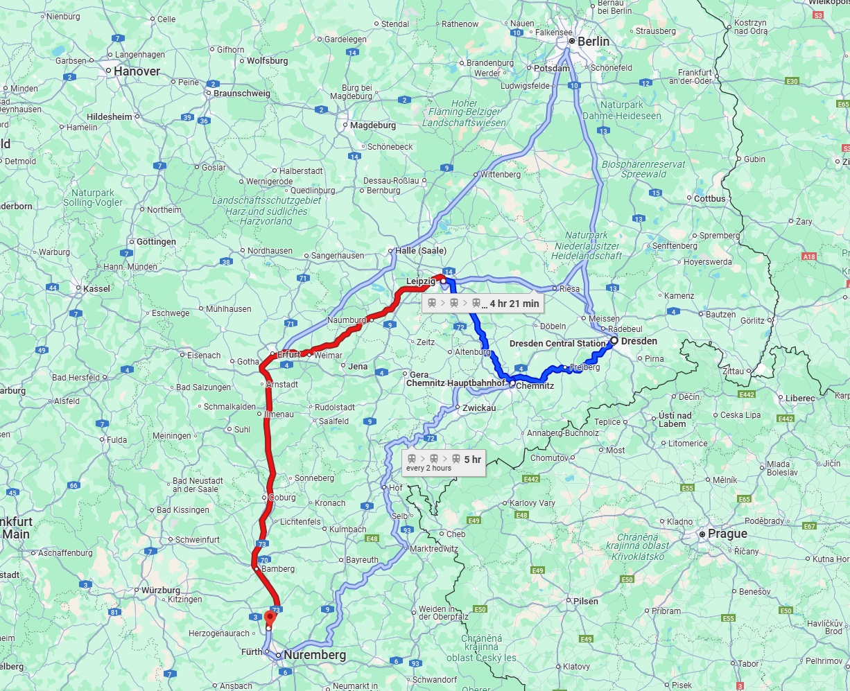 Anreise von Dresden Zu Erlangen Über 