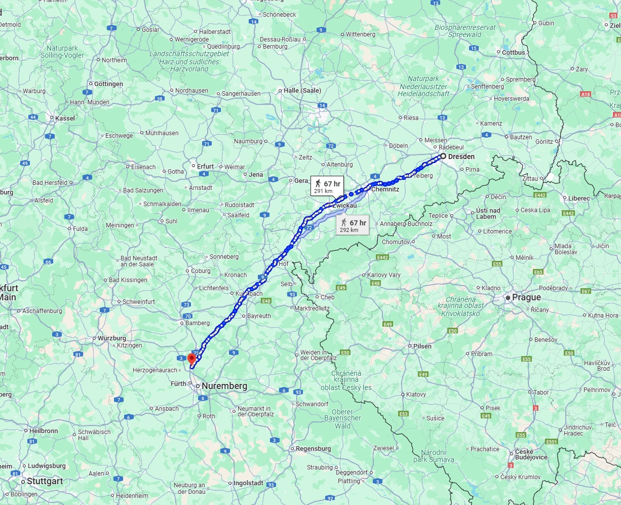 Anreise von Dresden Zu Erlangen Über 