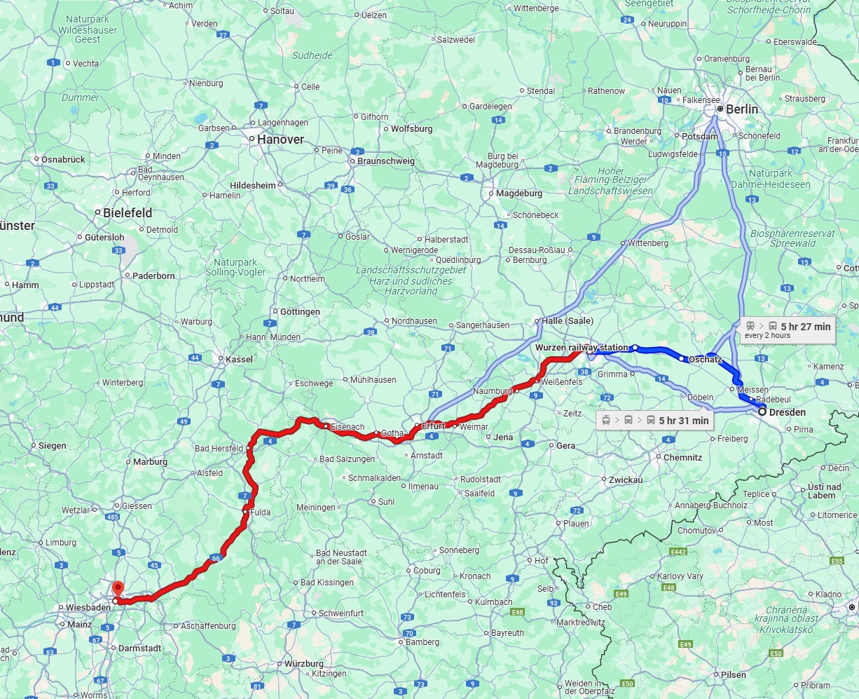 Anreise von Dresden Zu Frankfurt am Main Über 
