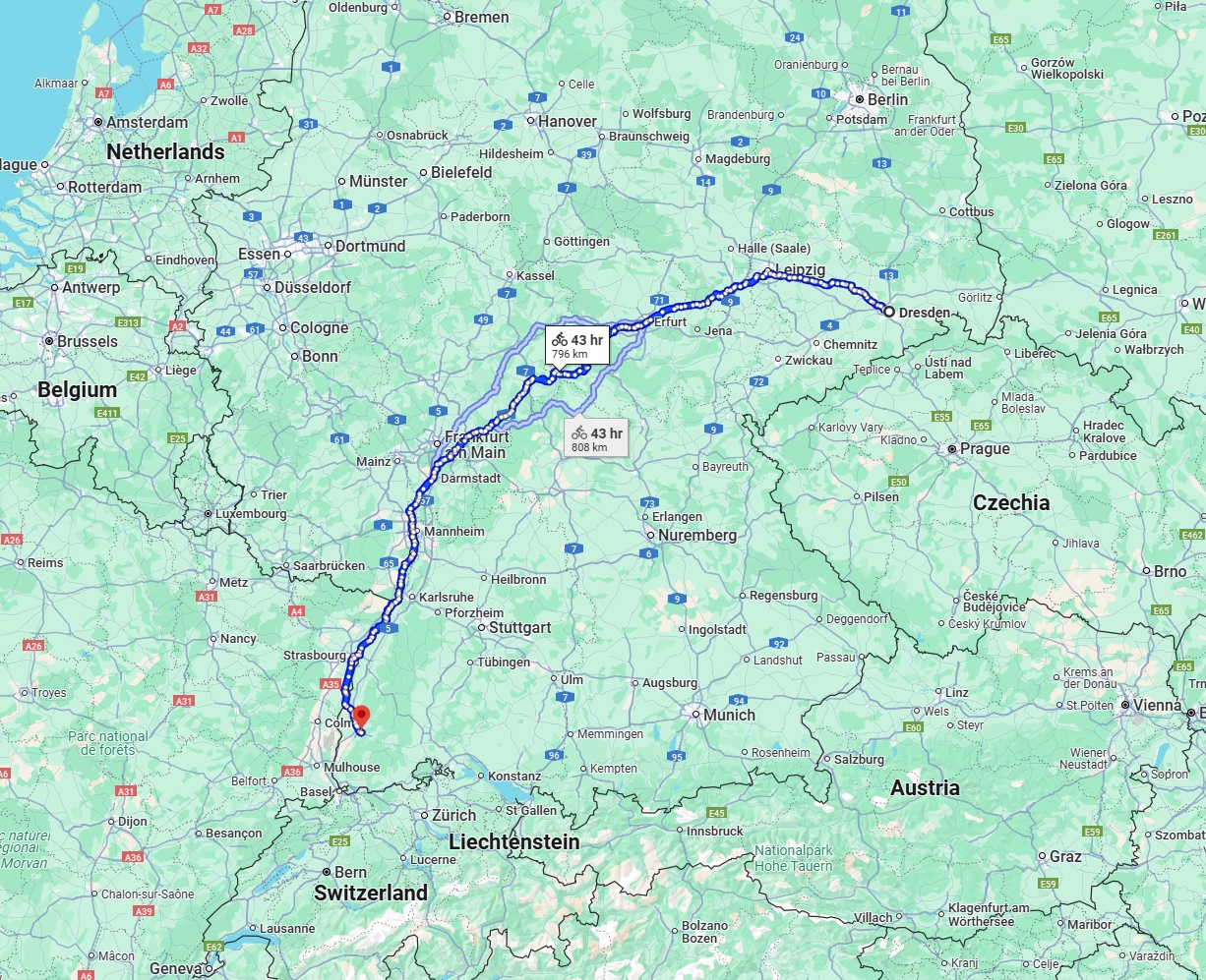Anreise von Dresden Zu Freiburg im Breisgau Über 