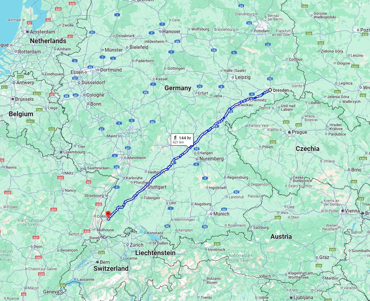 Anreise von Dresden Zu Freiburg im Breisgau Über 