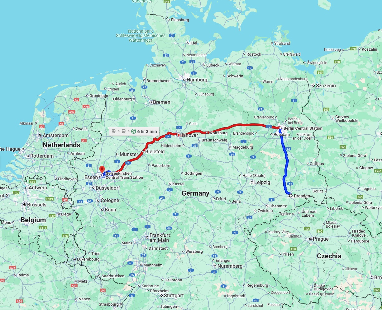 Anreise von Dresden Zu Gelsenkirchen Über 