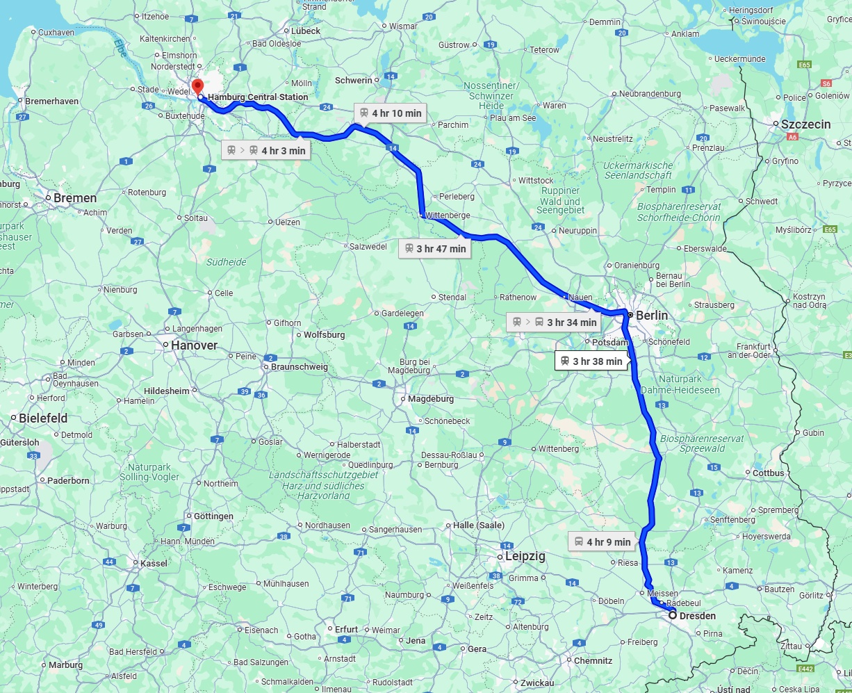 Anreise von Dresden Zu Hamburg Über 