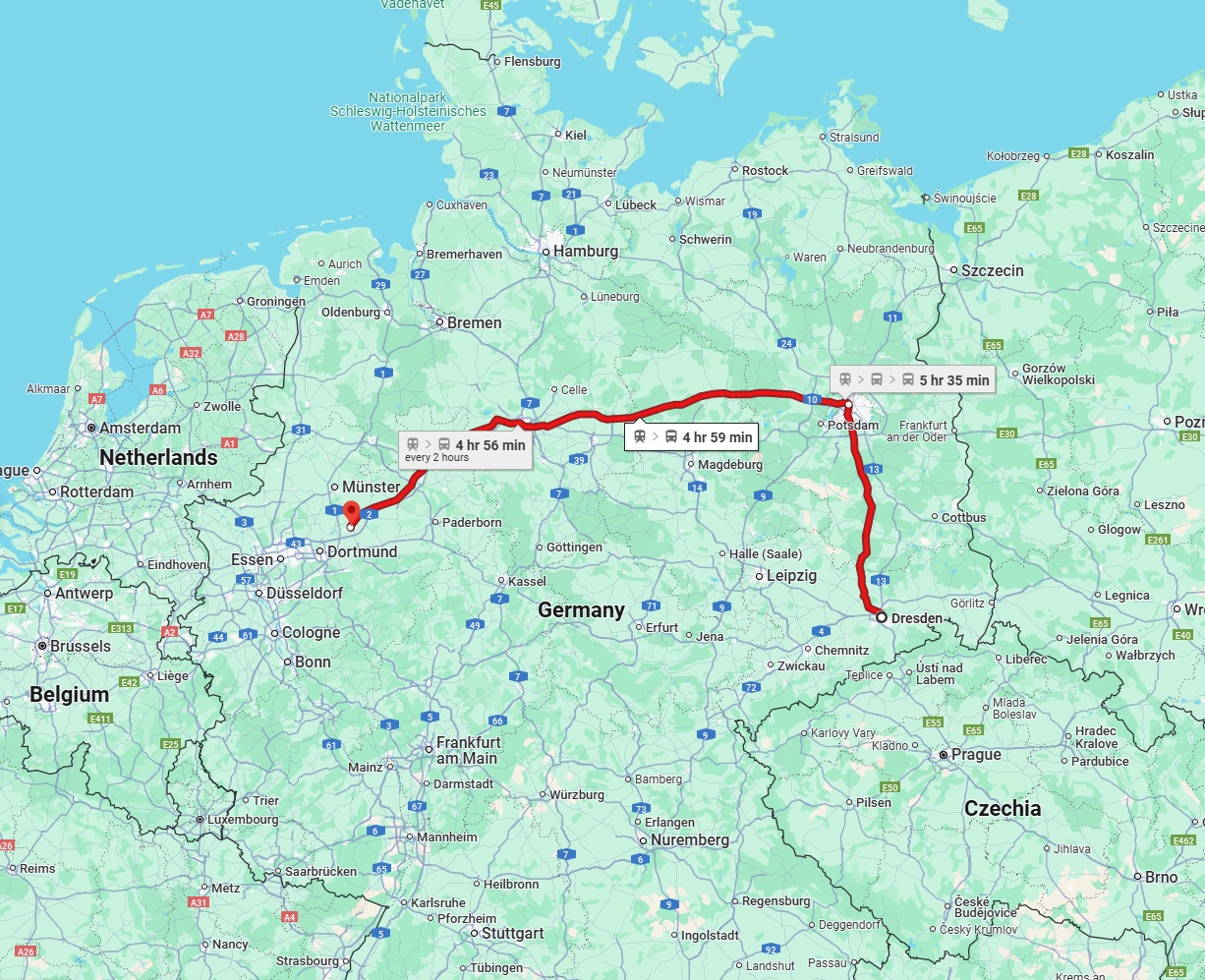 Anreise von Dresden Zu Hamm Über 