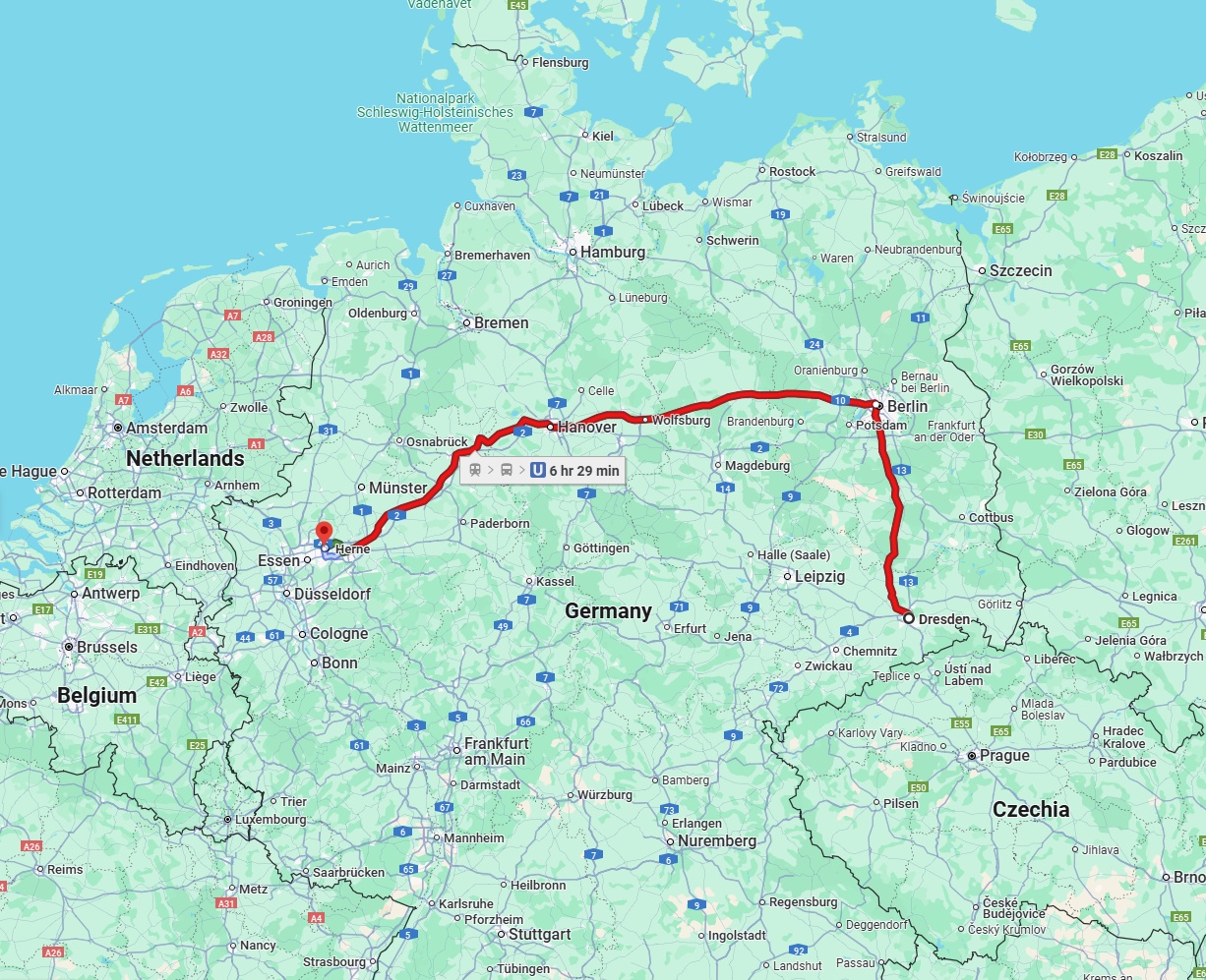 Anreise von Dresden Zu Herne Über 