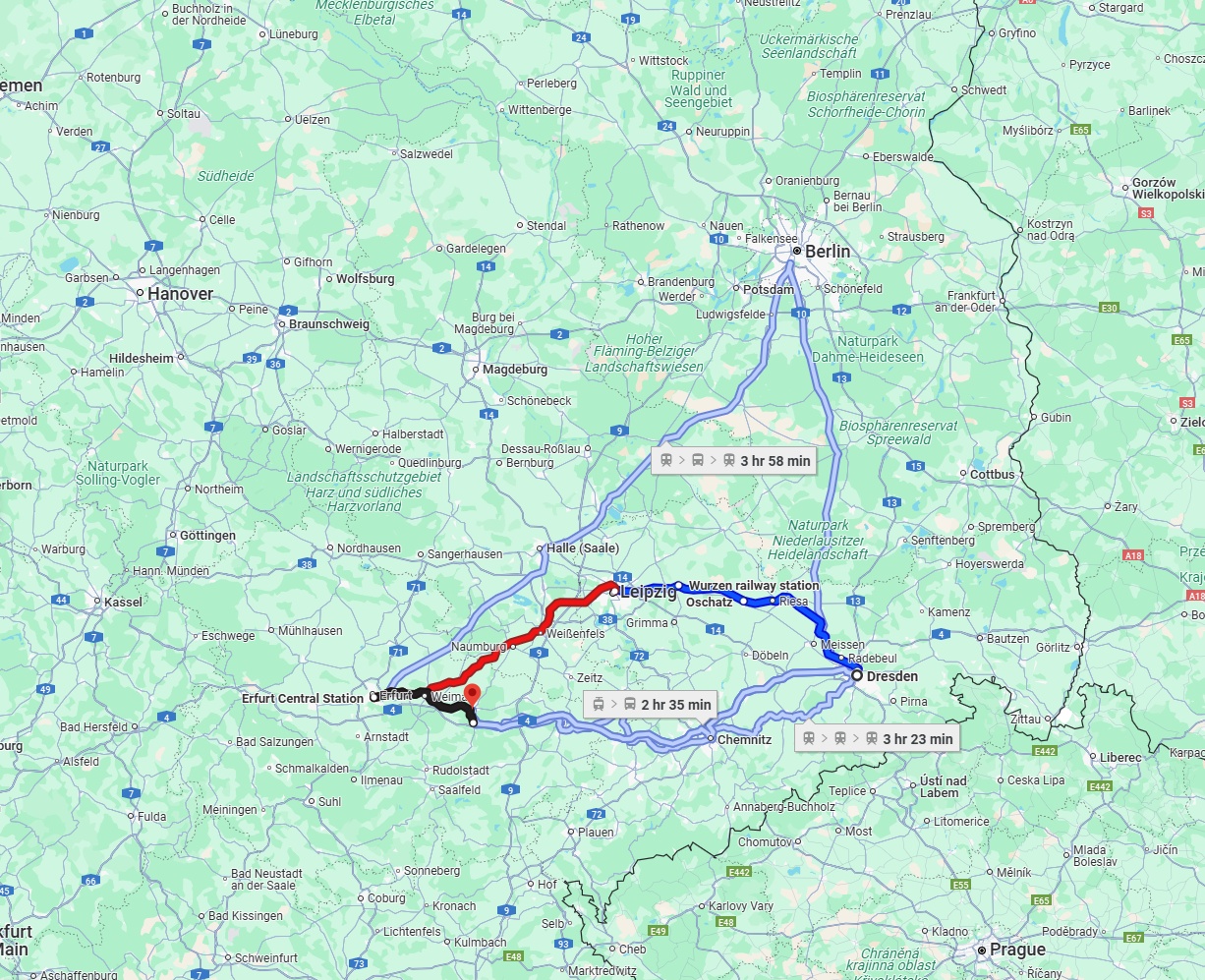 Anreise von Dresden Zu Jena Über 
