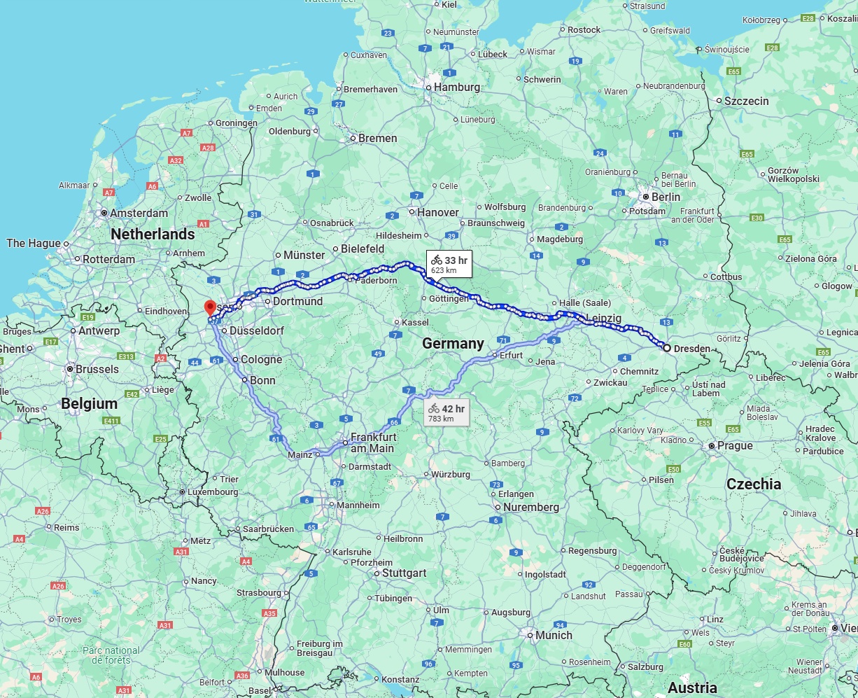 Anreise von Dresden Zu Krefeld Über 