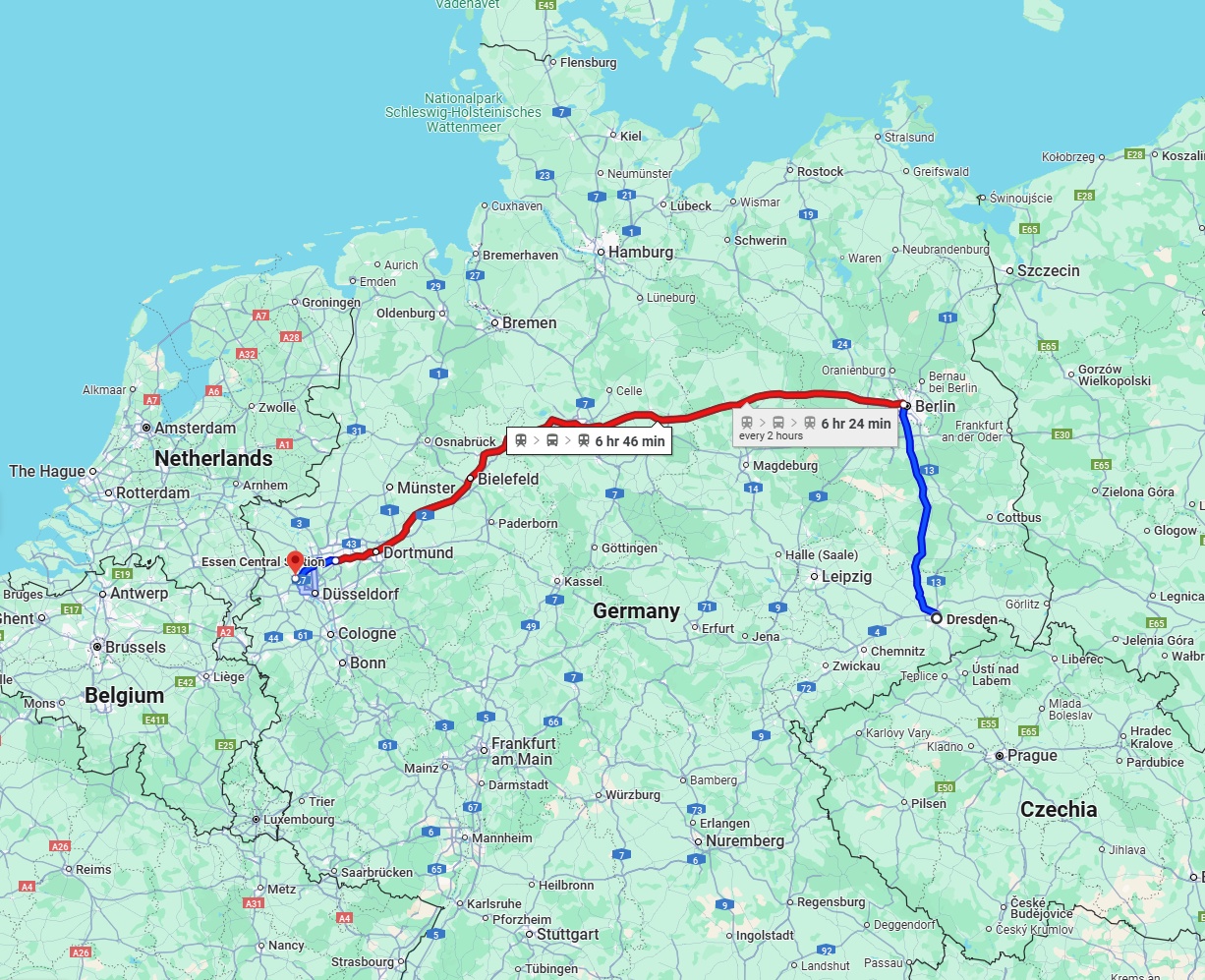 Anreise von Dresden Zu Krefeld Über 