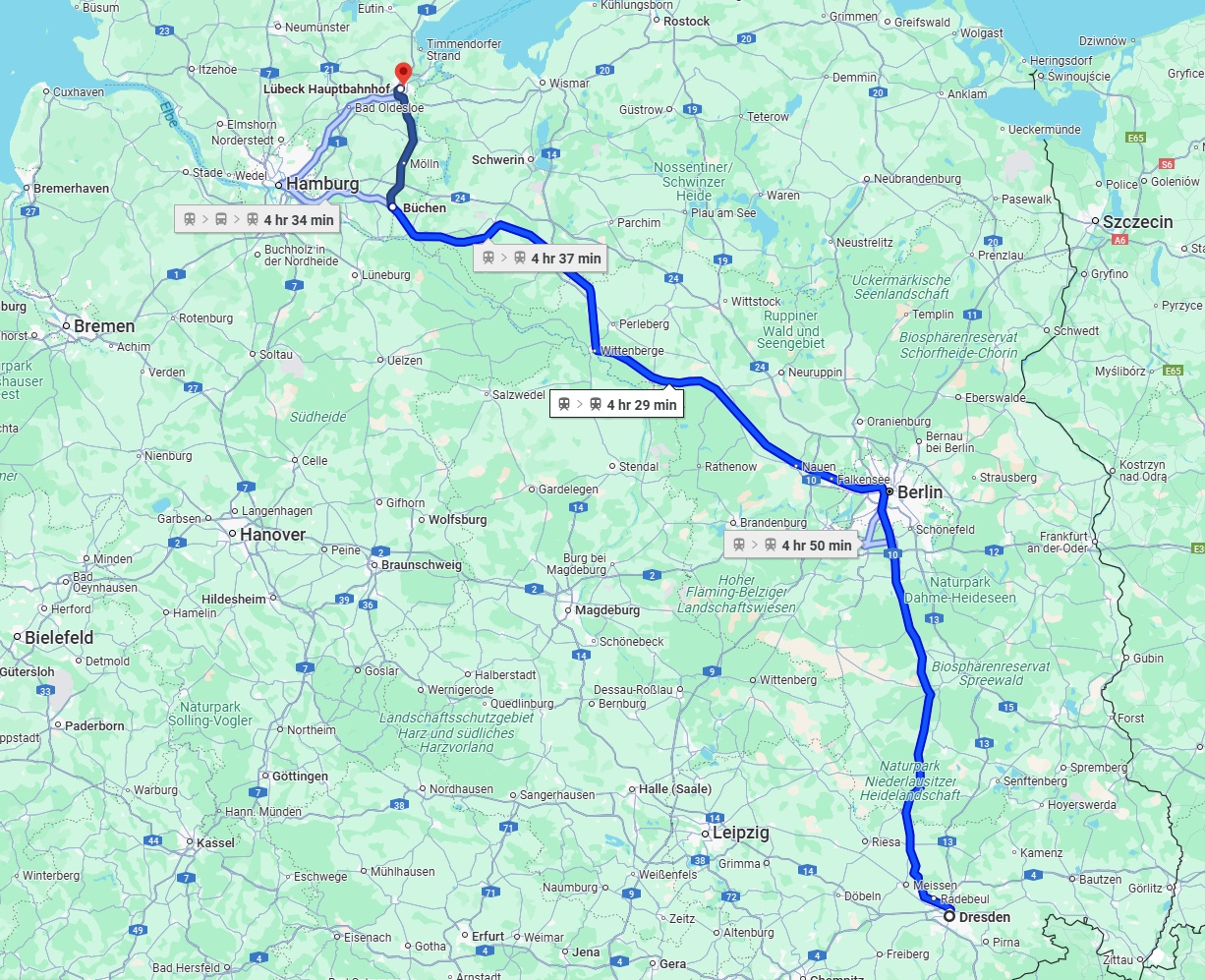 Anreise von Dresden Zu Lübeck Über 