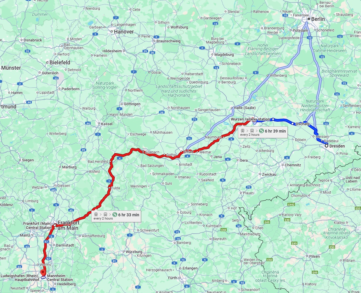 Anreise von Dresden Zu Ludwigshafen am Rhein Über 