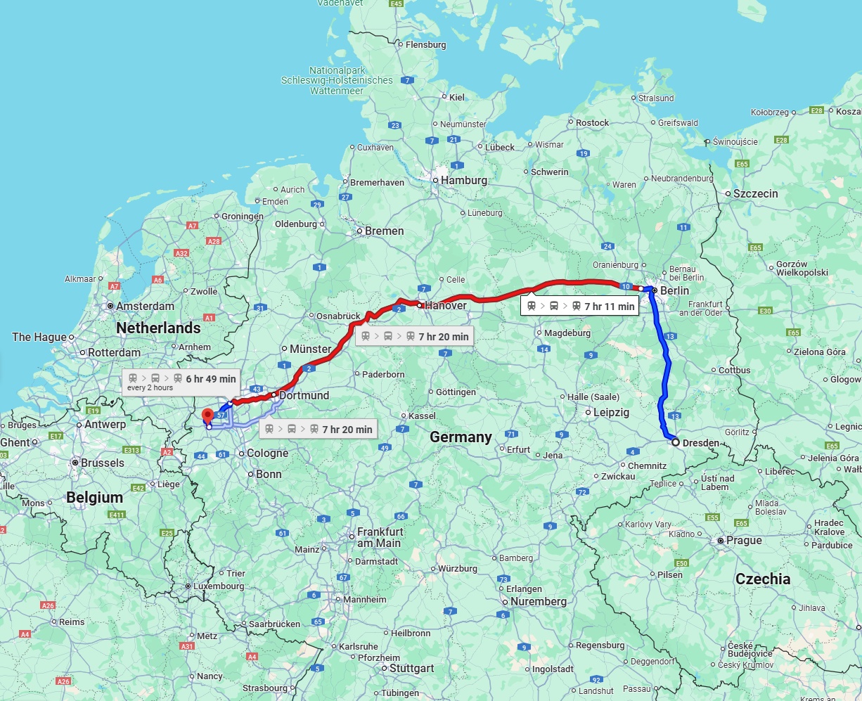 Anreise von Dresden Zu Mönchengladbach Über 