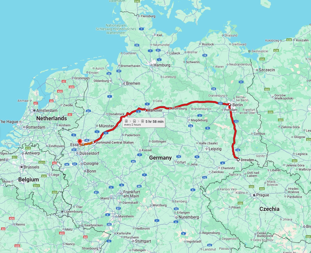 Anreise von Dresden Zu Mülheim an der Ruhr Über 