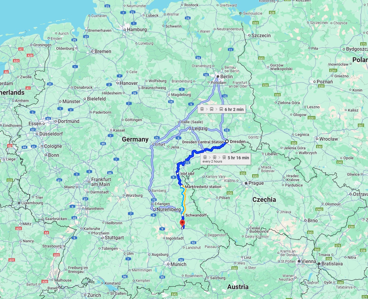 Anreise von Dresden Zu Regensburg Über 