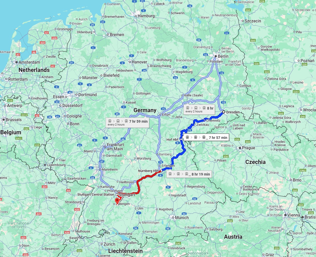 Anreise von Dresden Zu Reutlingen Über 
