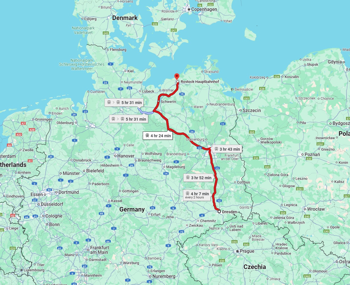 Anreise von Dresden Zu Rostock Über 