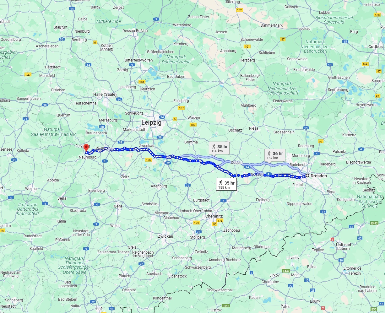 Anreise von Dresden Zu Saale Über 