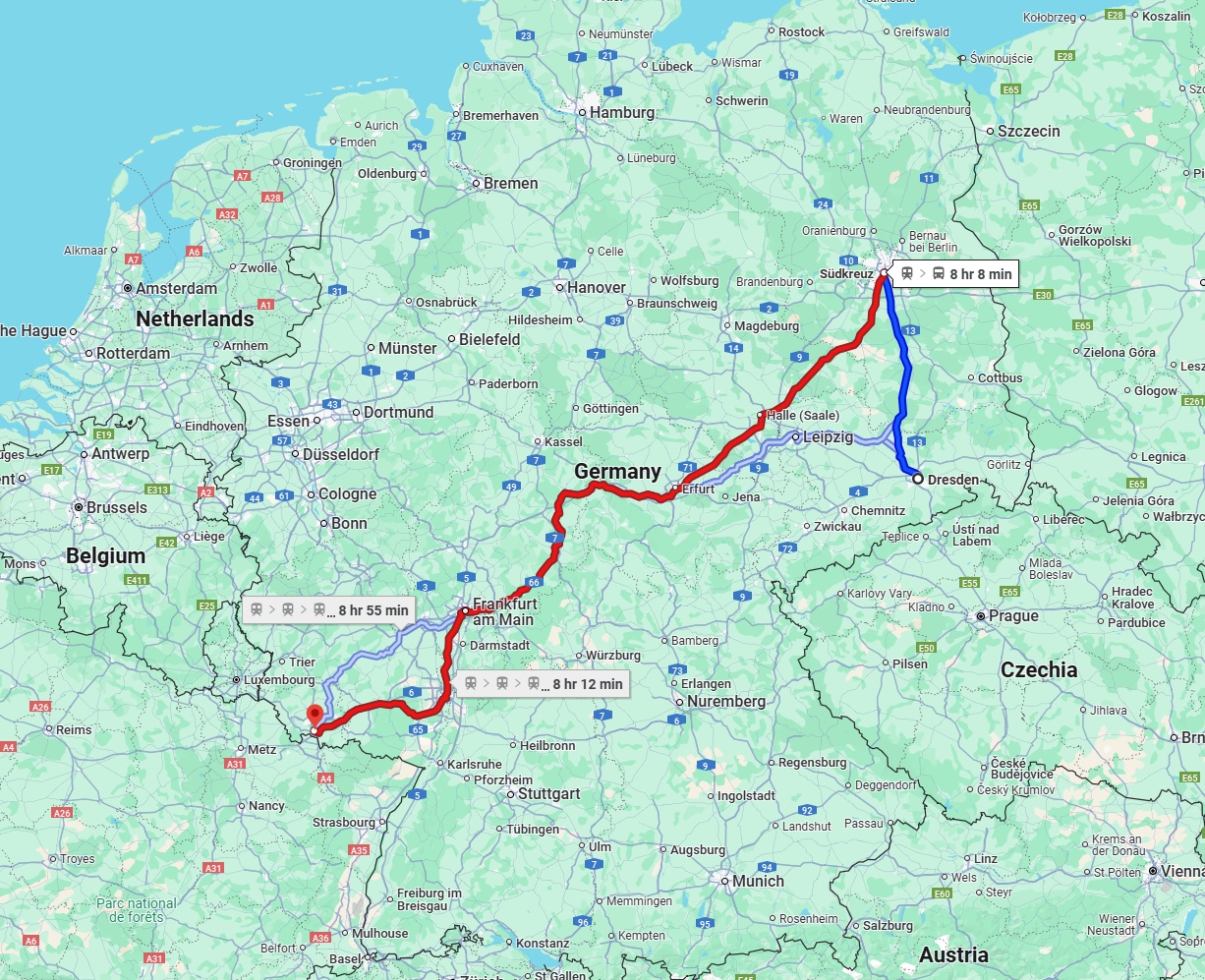 Anreise von Dresden Zu Saarbrücken Über 