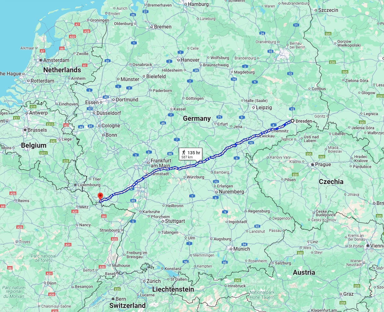 Anreise von Dresden Zu Saarbrücken Über 