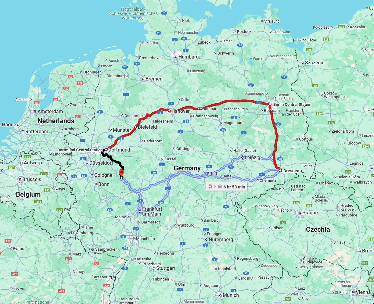 Anreise von Dresden Zu Siegen Über 
