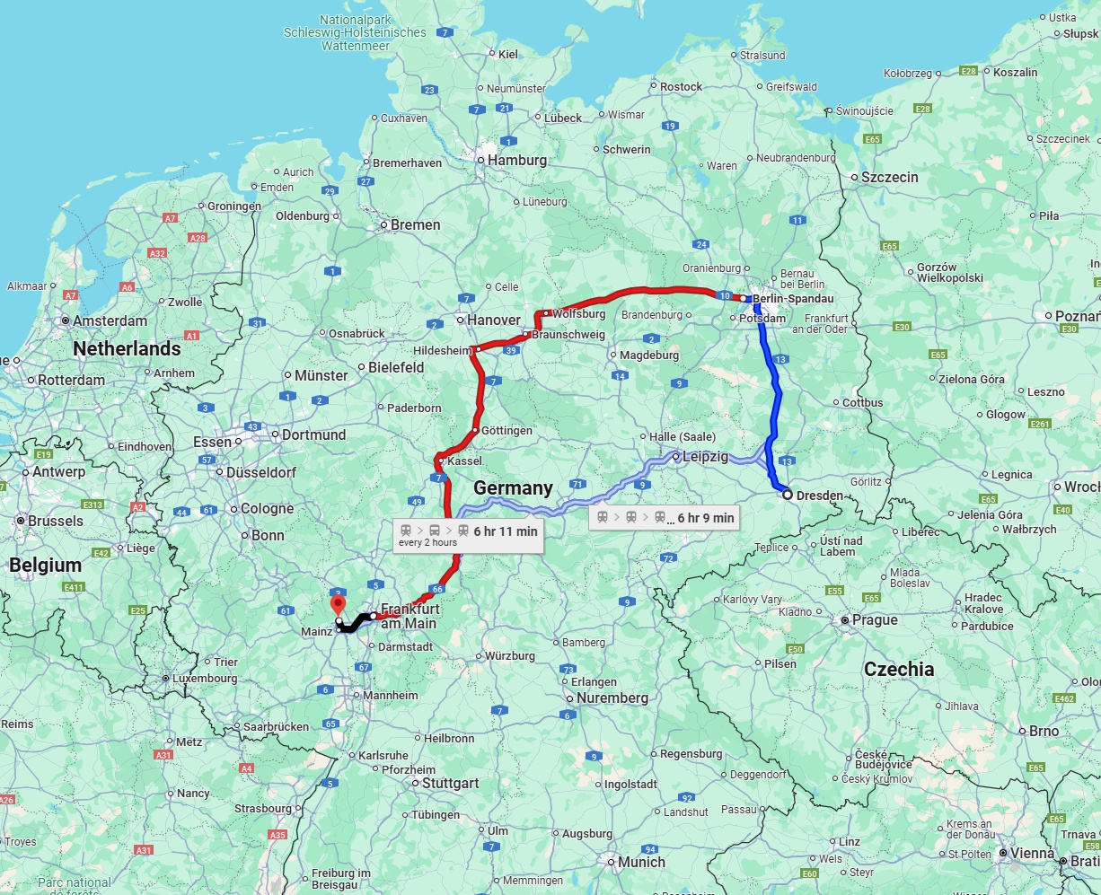 Anreise von Dresden Zu Wiesbaden Über 