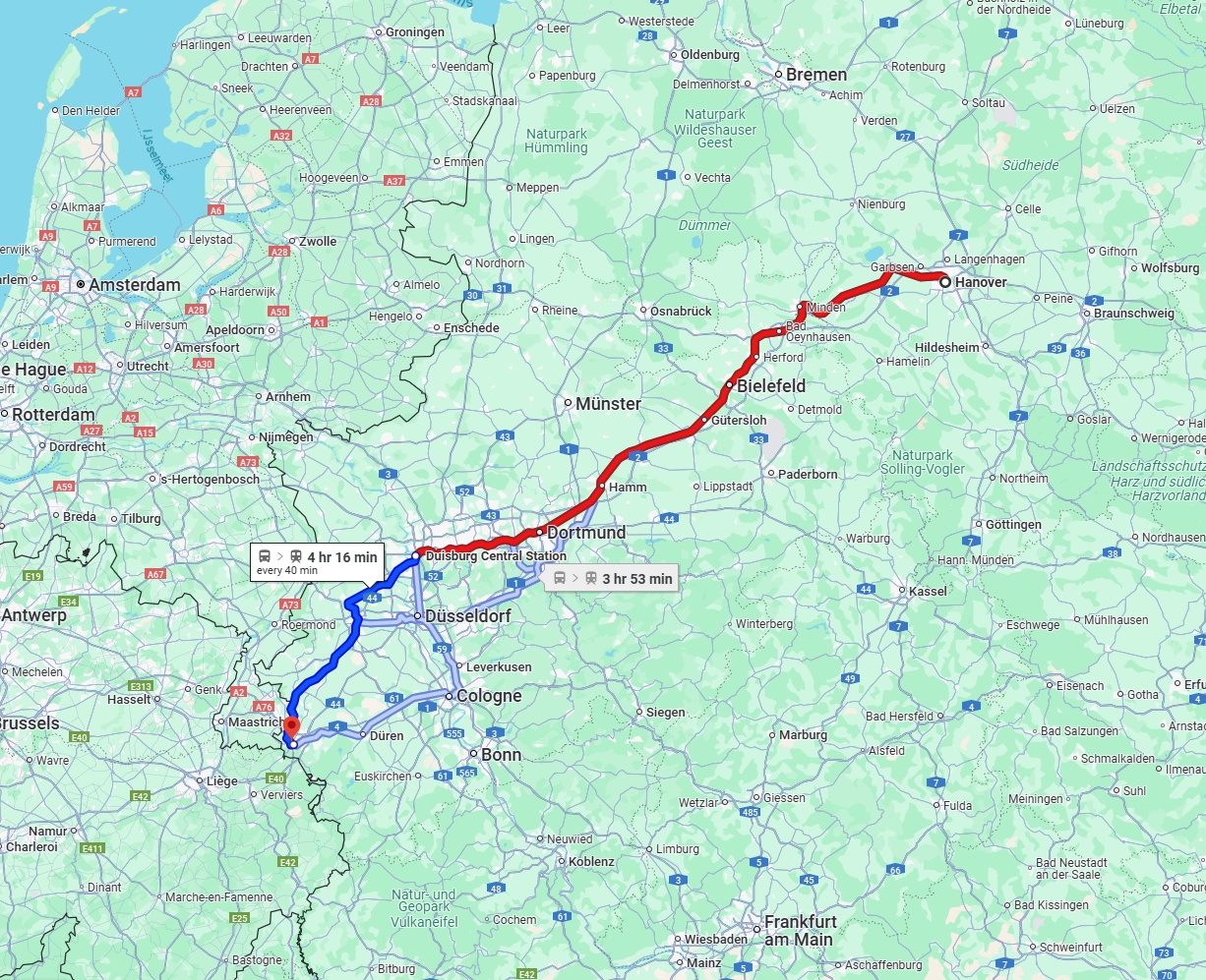 Anreise von Hannover Zu Aachen Über 