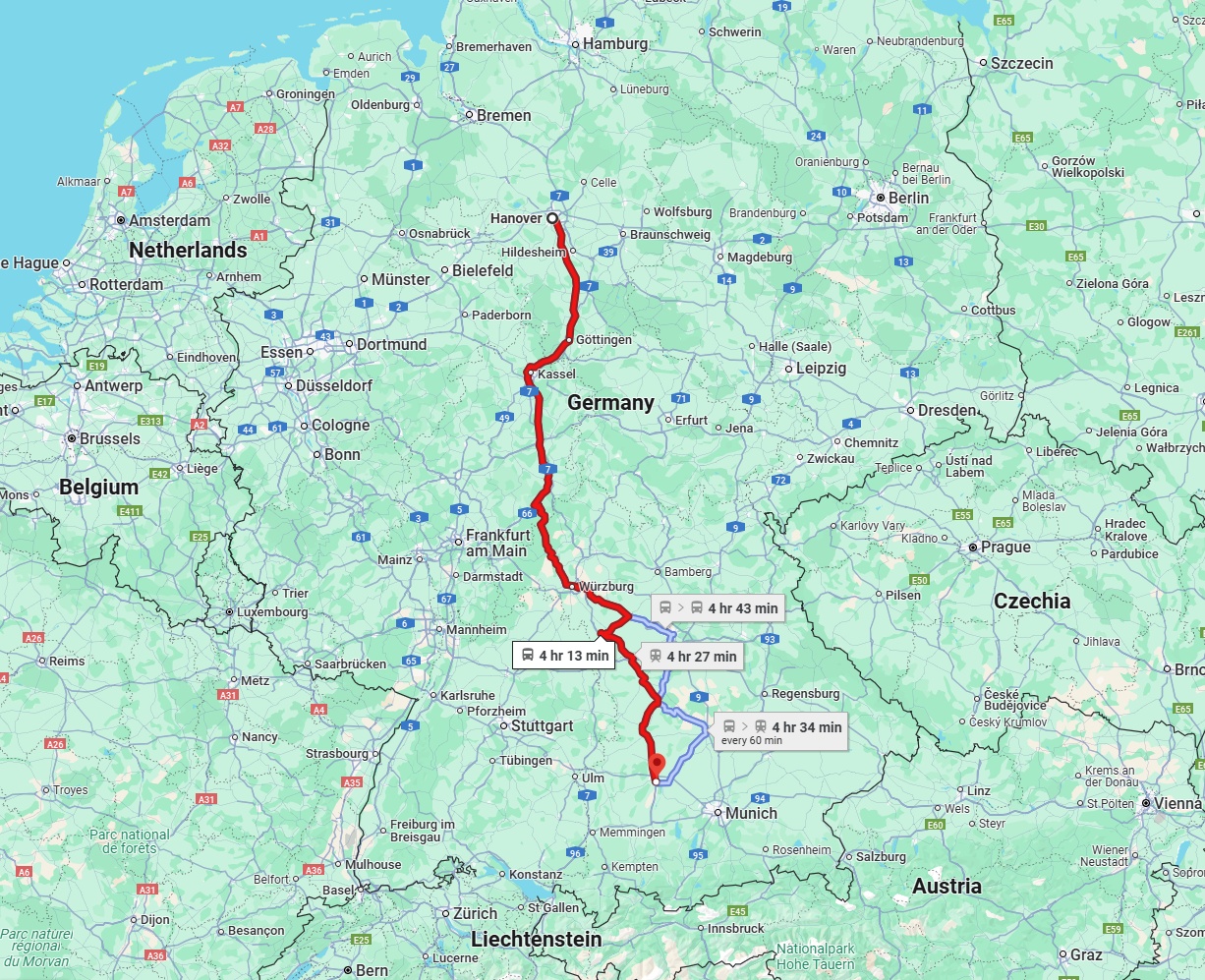 Anreise von Hannover Zu Augsburg Über 