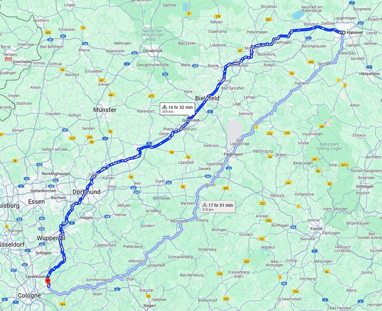 Anreise von Hannover Zu Bergisch Gladbach Über 