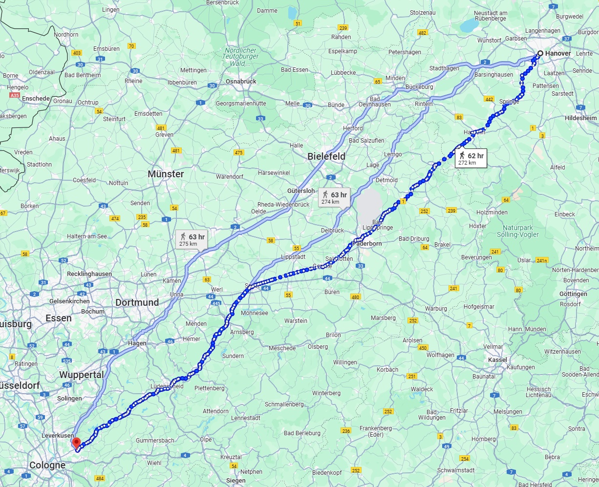 Anreise von Hannover Zu Bergisch Gladbach Über 