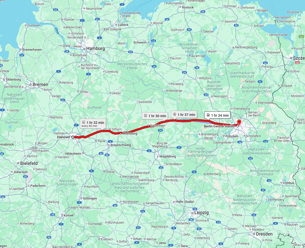 Anreise von Hannover Zu Berlin Über 