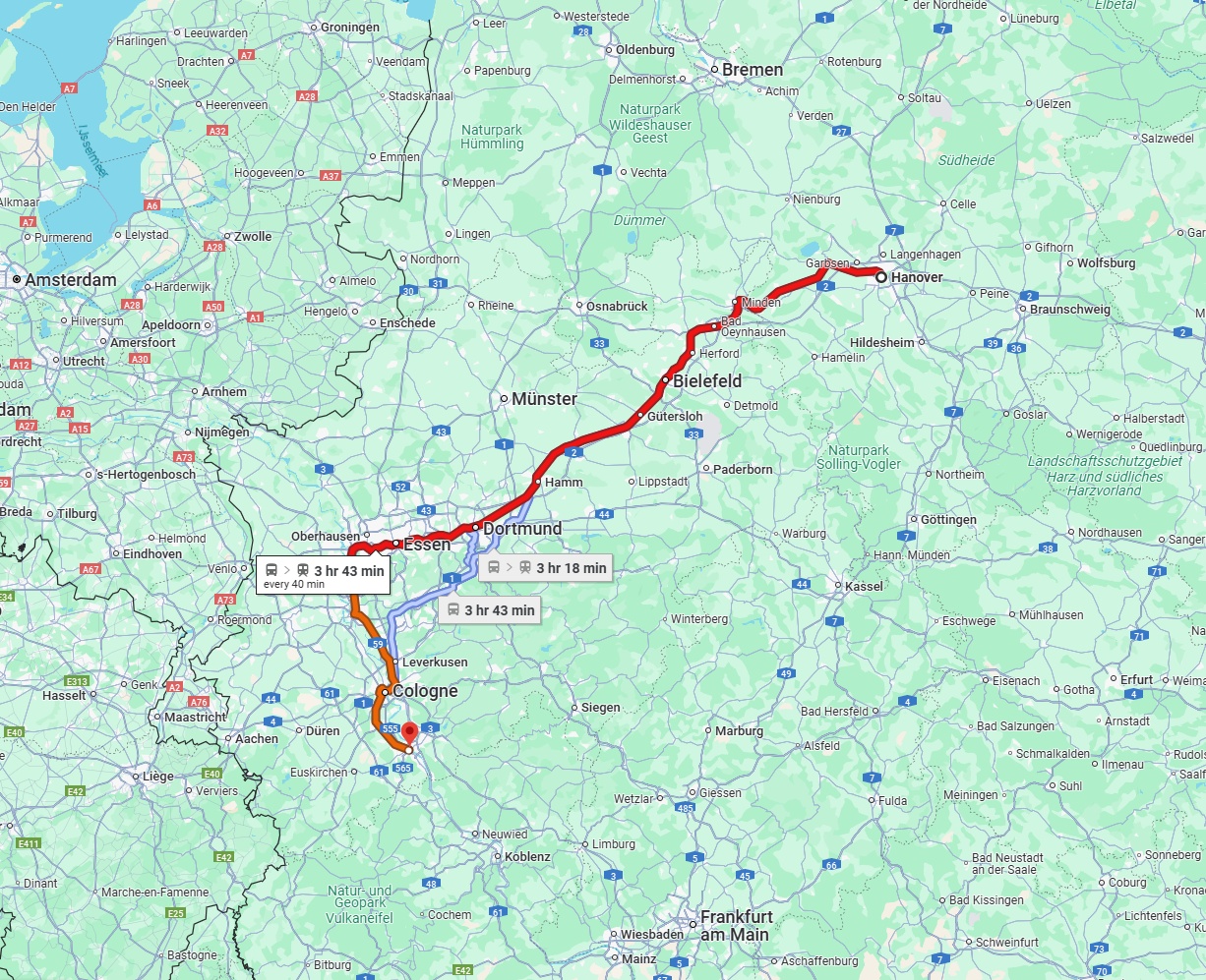Anreise von Hannover Zu Bonn Über 