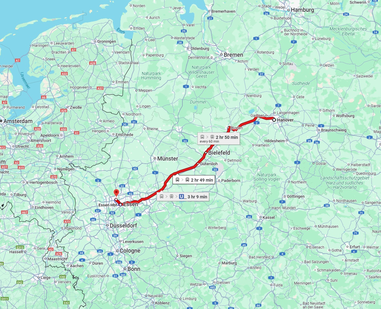 Anreise von Hannover Zu Bottrop Über 