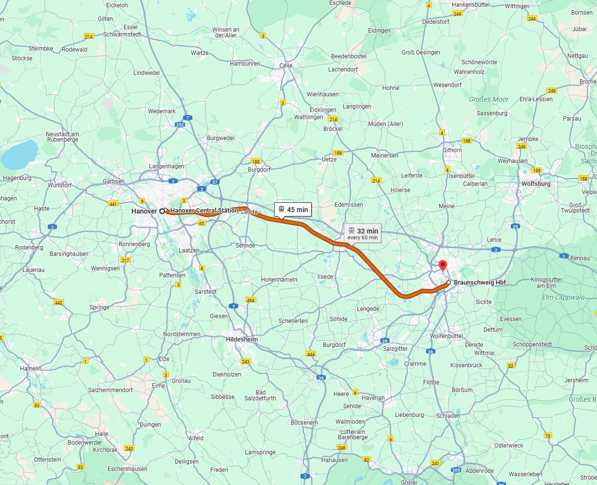 Anreise von Hannover Zu Braunschweig Über 