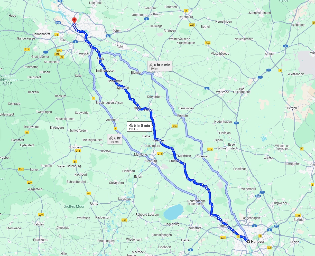 Anreise von Hannover Zu Bremen Über 