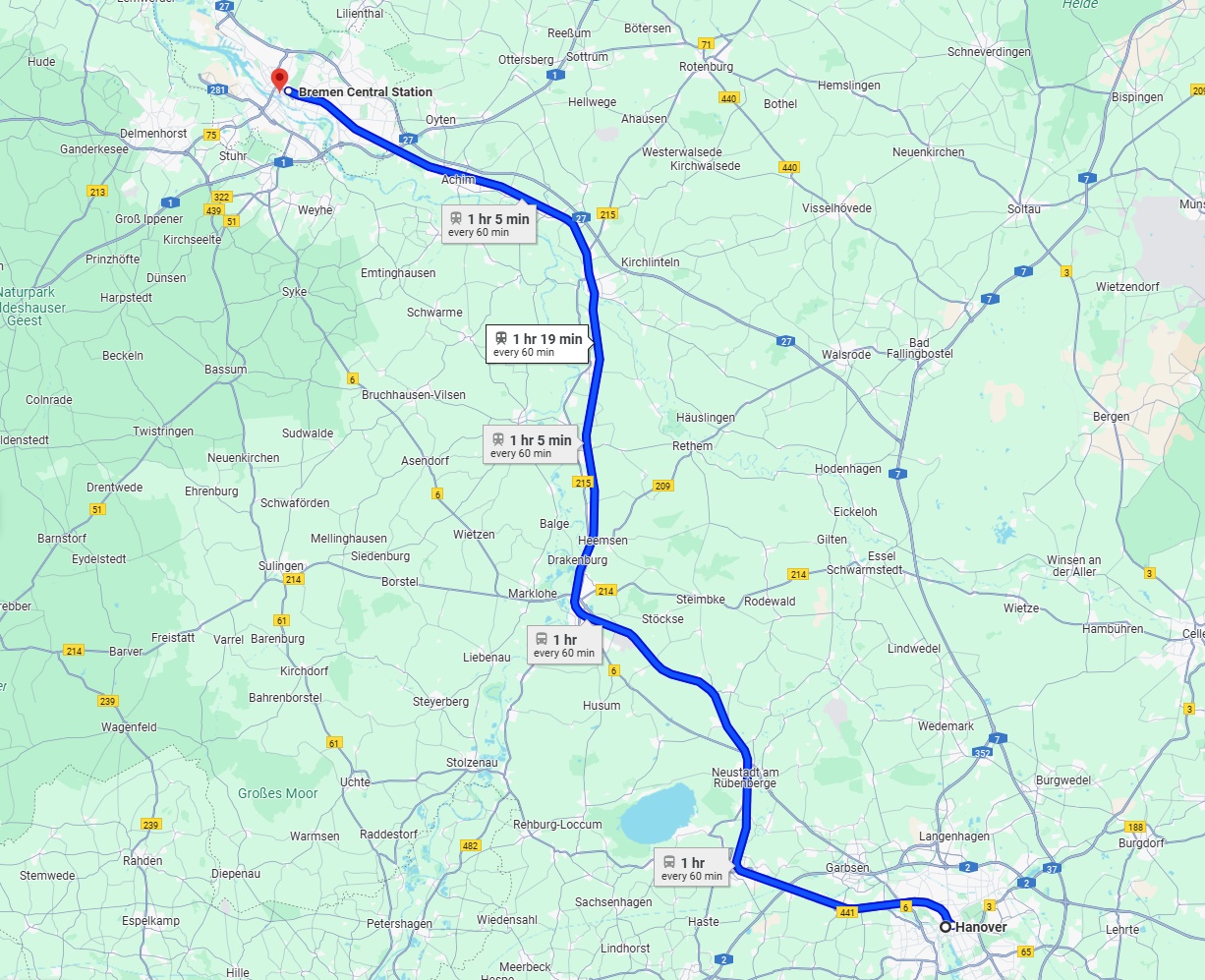 Anreise von Hannover Zu Bremen Über 