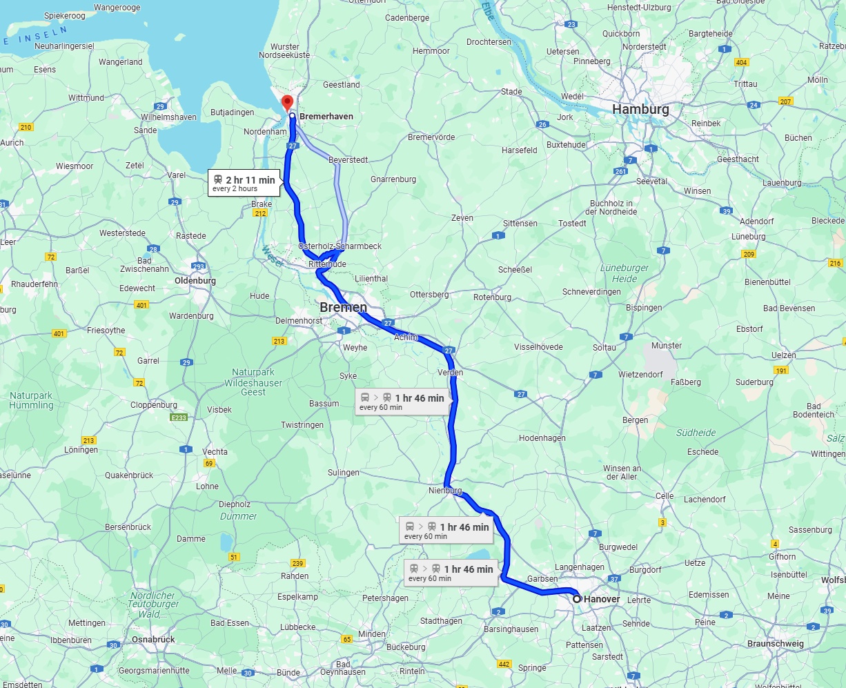 Anreise von Hannover Zu Bremerhaven Über 