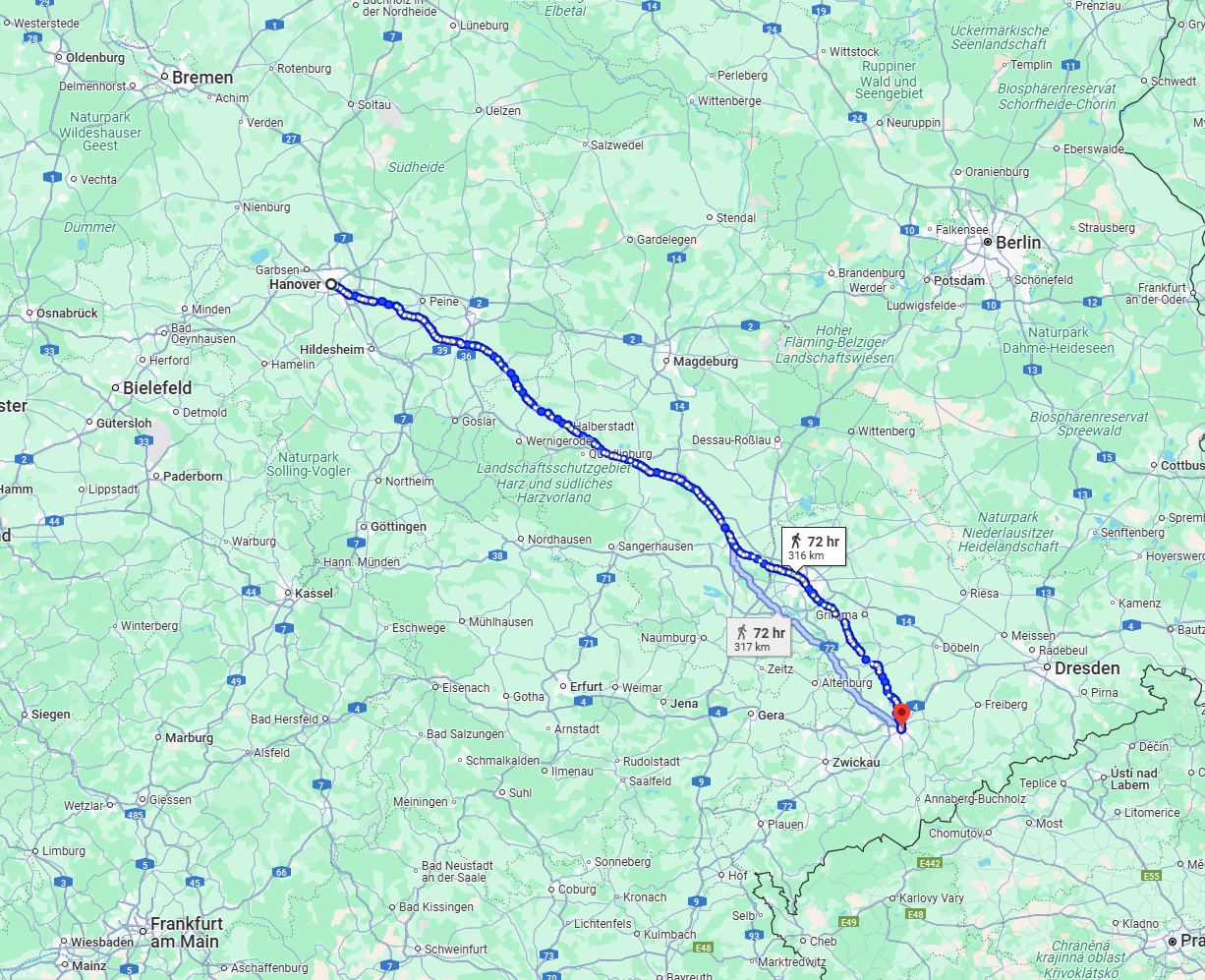 Anreise von Hannover Zu Chemnitz Über 