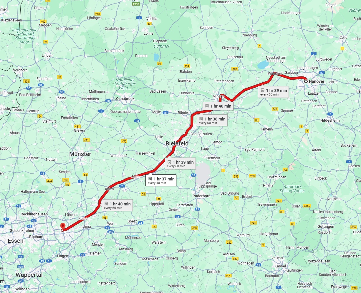 Anreise von Hannover Zu Dortmund Über 