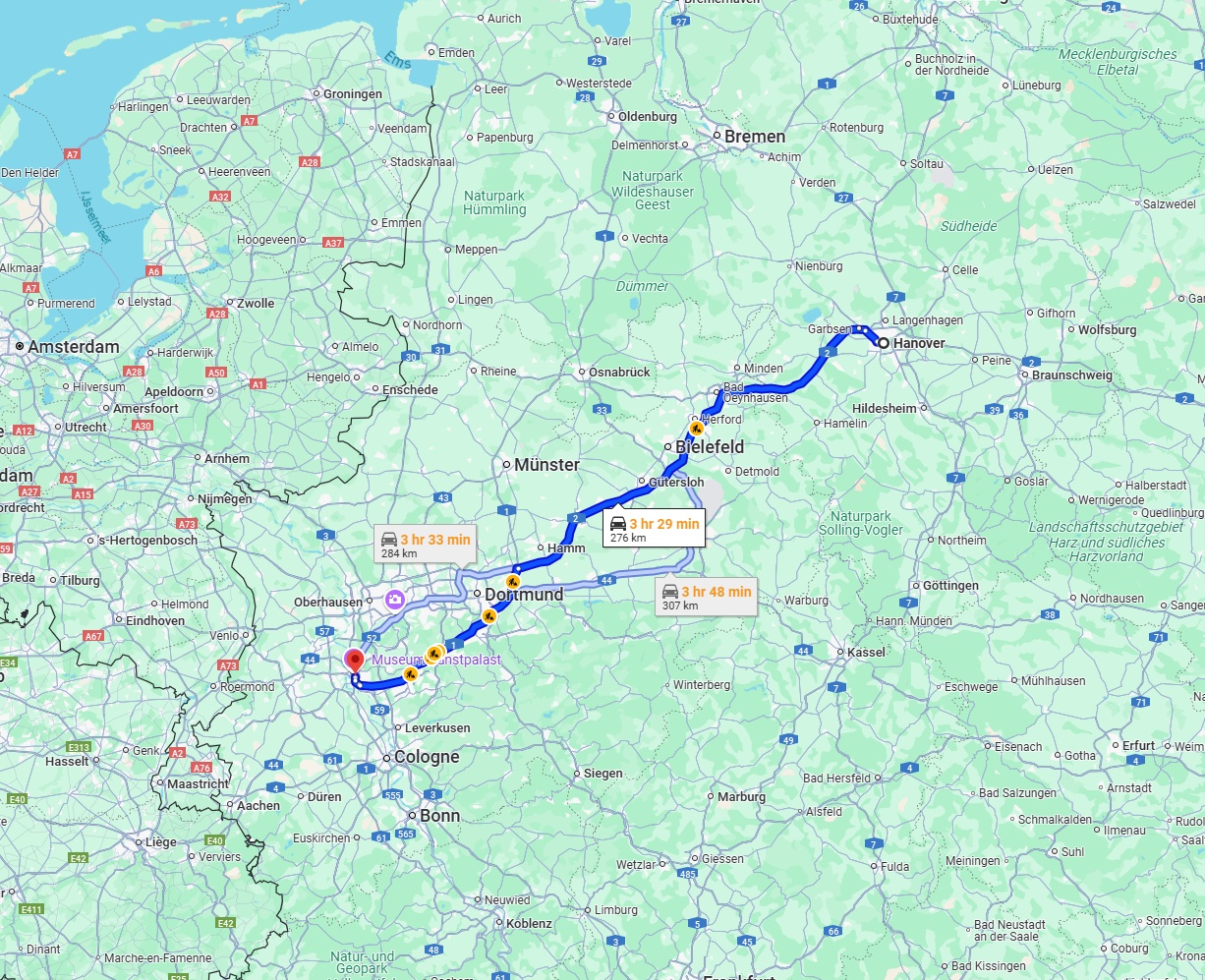 Anreise von Hannover Zu Düsseldorf Über via A2
