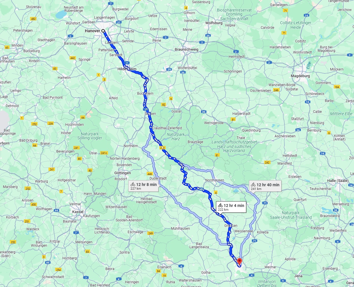 Anreise von Hannover Zu Erfurt Über 