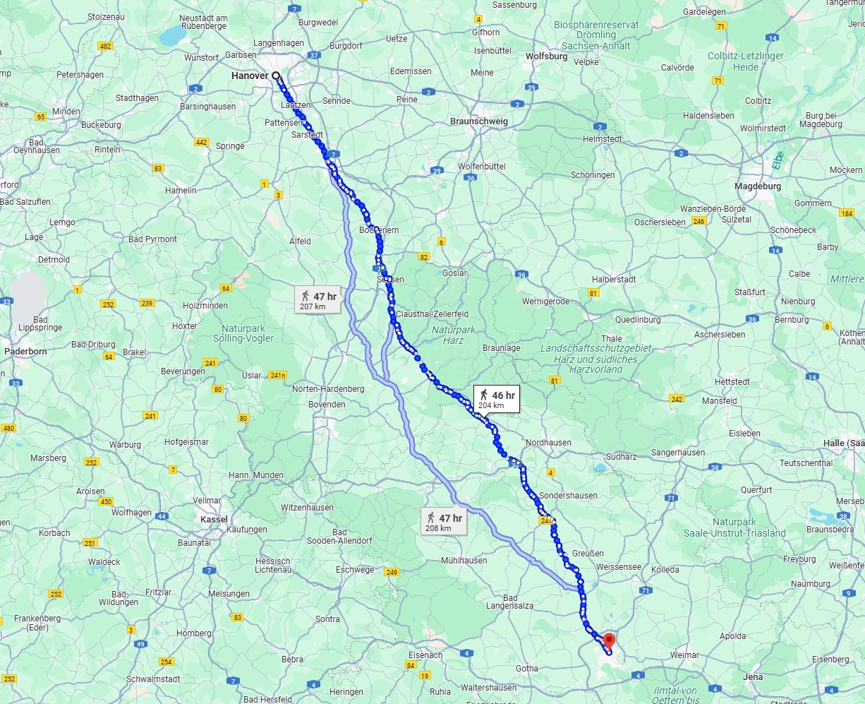 Anreise von Hannover Zu Erfurt Über 