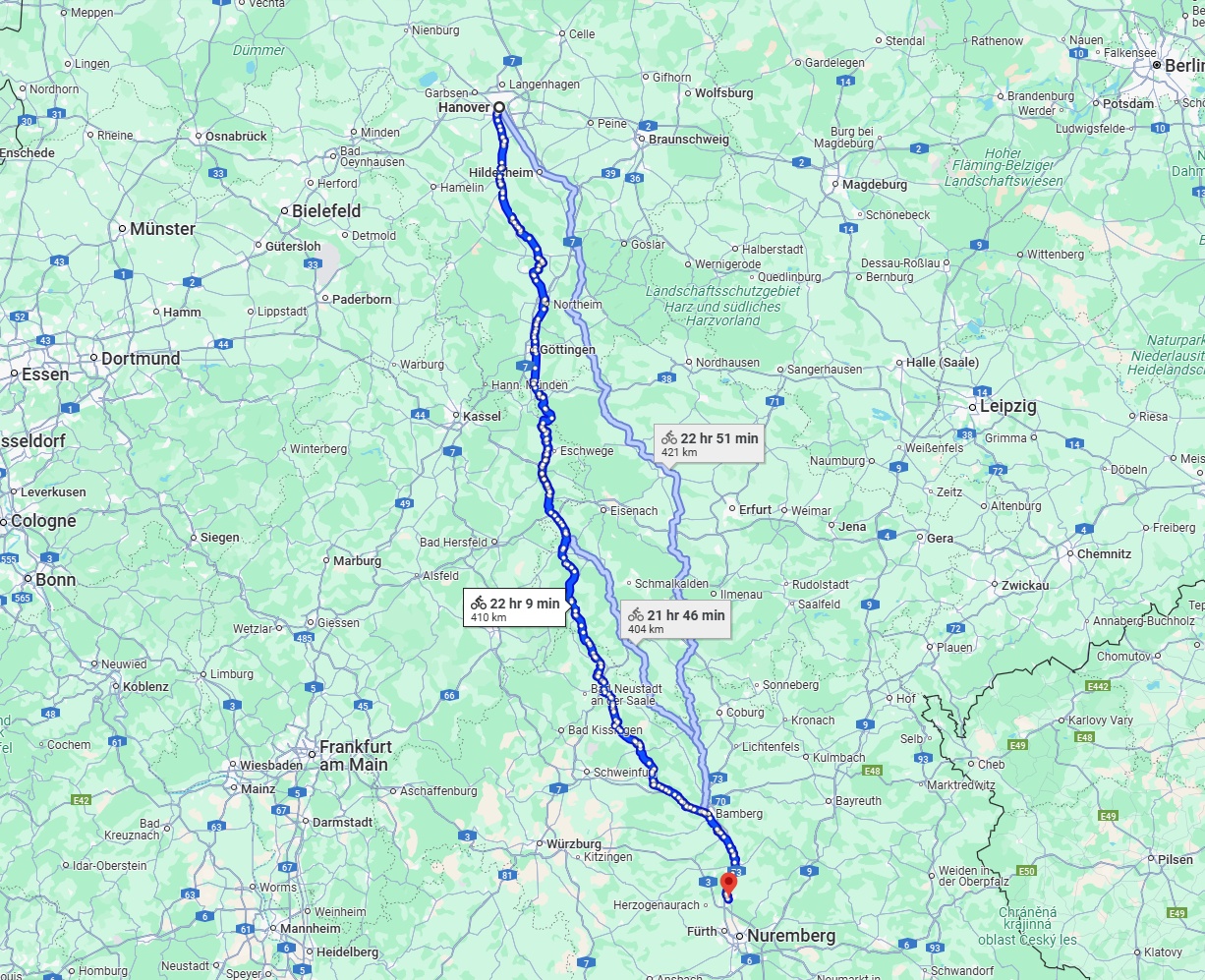 Anreise von Hannover Zu Erlangen Über 