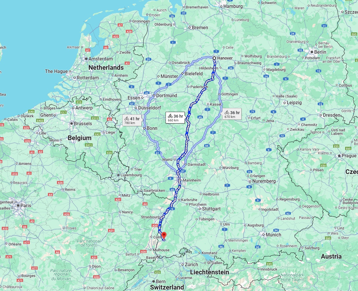 Anreise von Hannover Zu Freiburg im Breisgau Über 