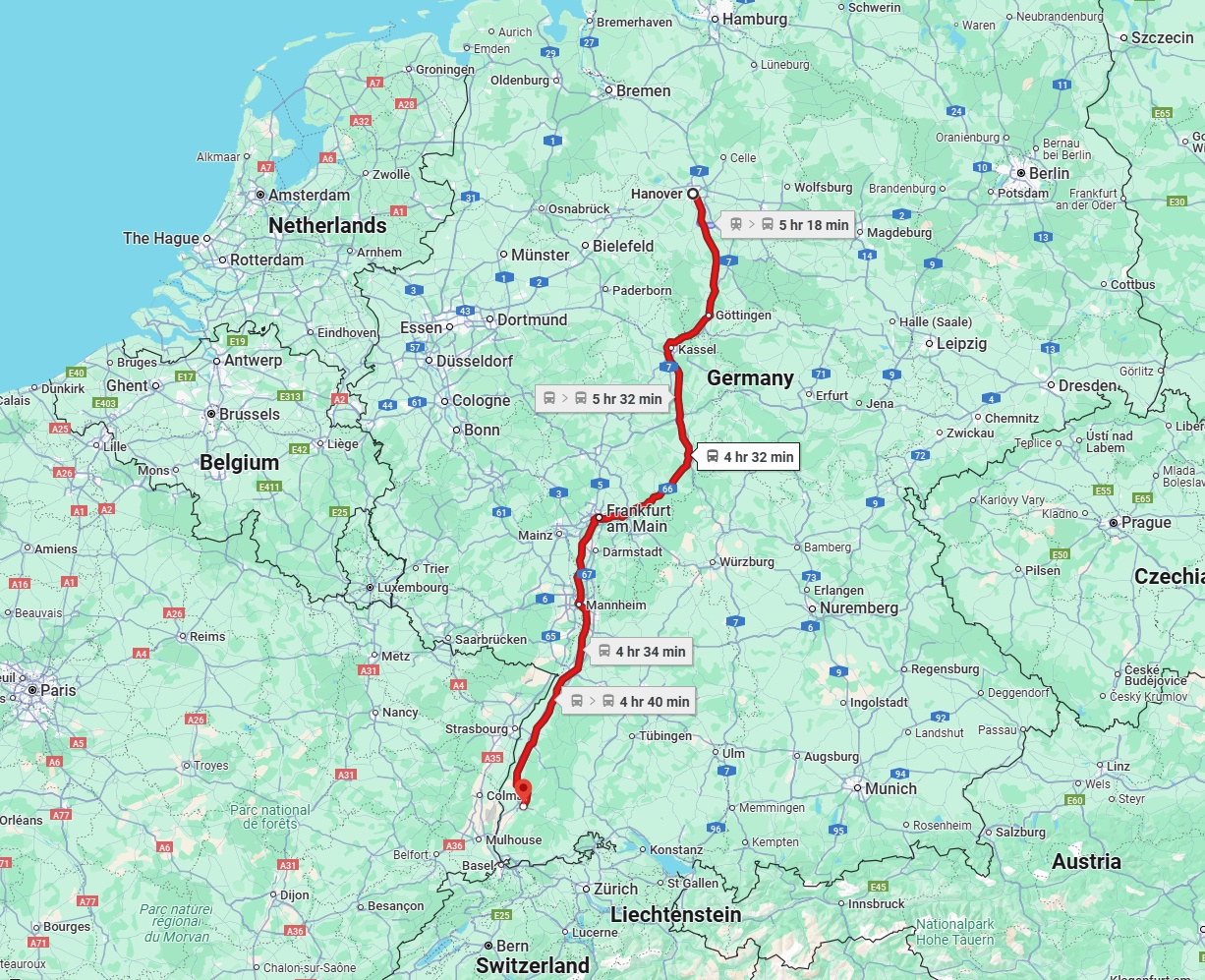 Anreise von Hannover Zu Freiburg im Breisgau Über 